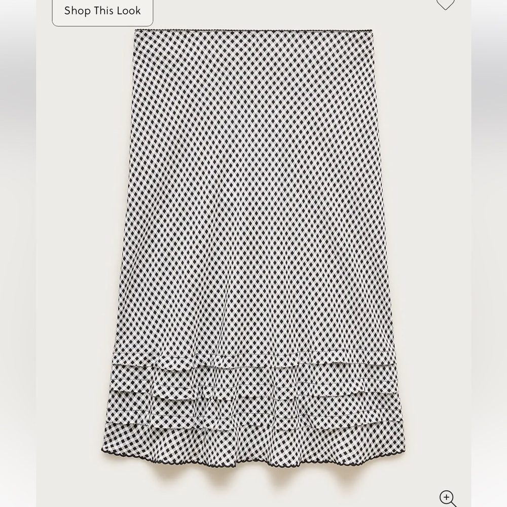J crew Ruffle-trim slip skirt in gingham crepe de chine NWT sz S